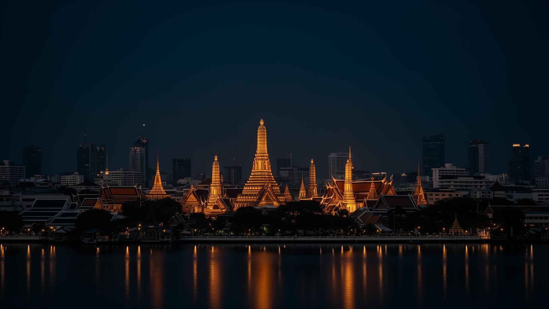 Bangkok skyline at dusk